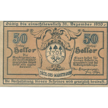 Billet, Autriche, Aigen, 50 Heller, Blason, 1920, 1920-12-31, SPL, Mehl:FS 12I