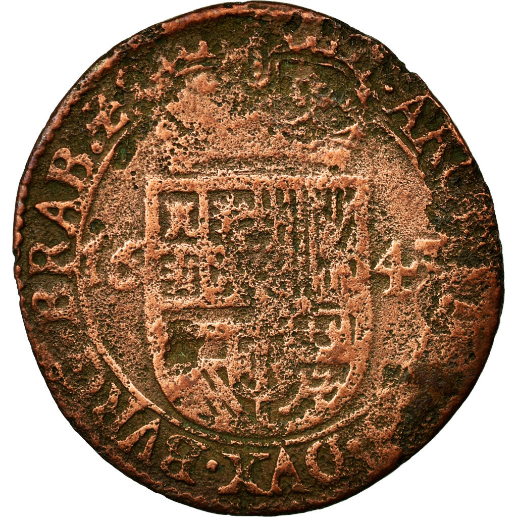 Moneta, Paesi Bassi Spagnoli, BRABANT, Liard, 12 Mites, 1643, Antwerp, B+, Rame