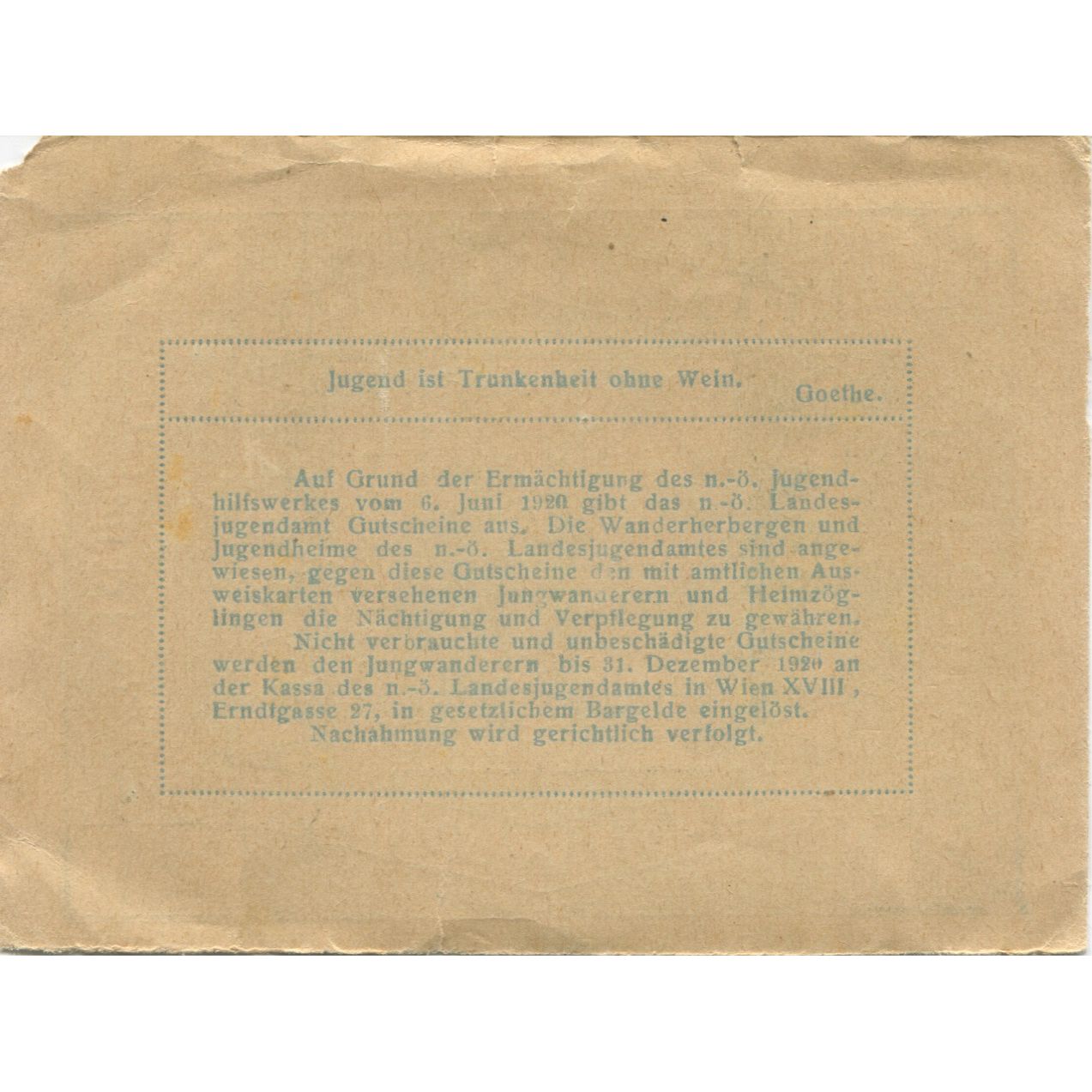 Banknote, Austria, Jugend, 20 Heller, personnage 1920 AU(50-53) Mehl:FS 1207c
