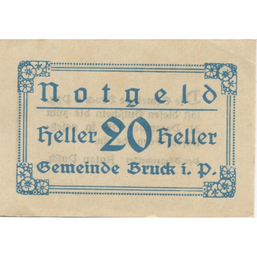 Banknote, Austria, Bruck, 20 Heller, Texte 1920-12-31, UNC(63), Mehl:FS 107IIb