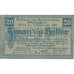 Banknote, Austria, Amstetten, 20 Heller, Blason, 1920 UNC(63) Mehl:FS 37Ic