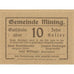 Billete, Austria, Mining, 10 Heller, château, 1920-12-31, SC Mehl:FS 613a