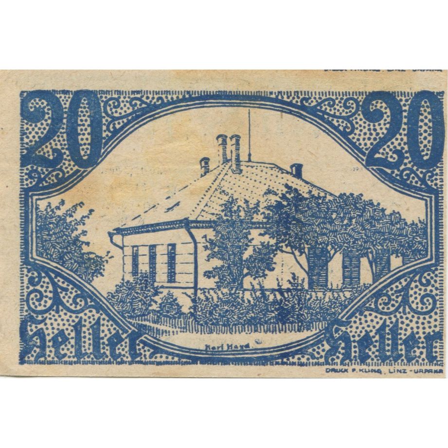 Banknote, Austria, Altaist, 20 Heller, Maison, 1920 AU(55-58) Mehl:FS 23b3