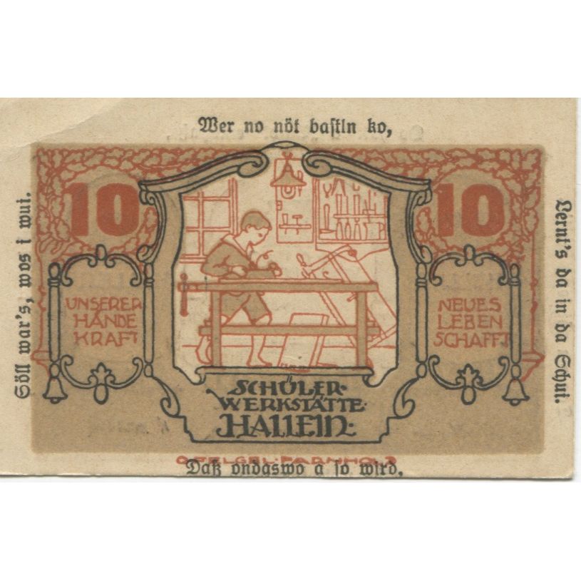 Geldschein, Österreich, Hallein, 10 Heller, Usine 1920-01-31 UNZ- Mehl:FS 344IIc