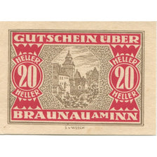 Banknote, Austria, Braunau, 20 Heller, village, 1920 UNC(63) Mehl:FS 101