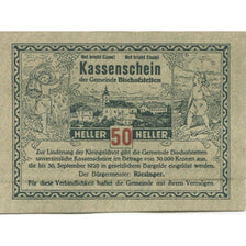 Banknote, Austria, Bischofstetten, 50 Heller, Eglise, 1920 UNC(63) Mehl:FS 92a