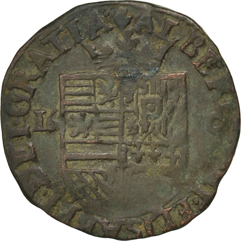 SPANISH NETHERLANDS, Liard, 12 Mites, 1610, Antwerp, KM #33.1, VF(20-25),...