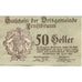 Billet, Autriche, Ernstbrunn, 50 Heller, Blason 1921-01-31, SPL Mehl:FS 183a