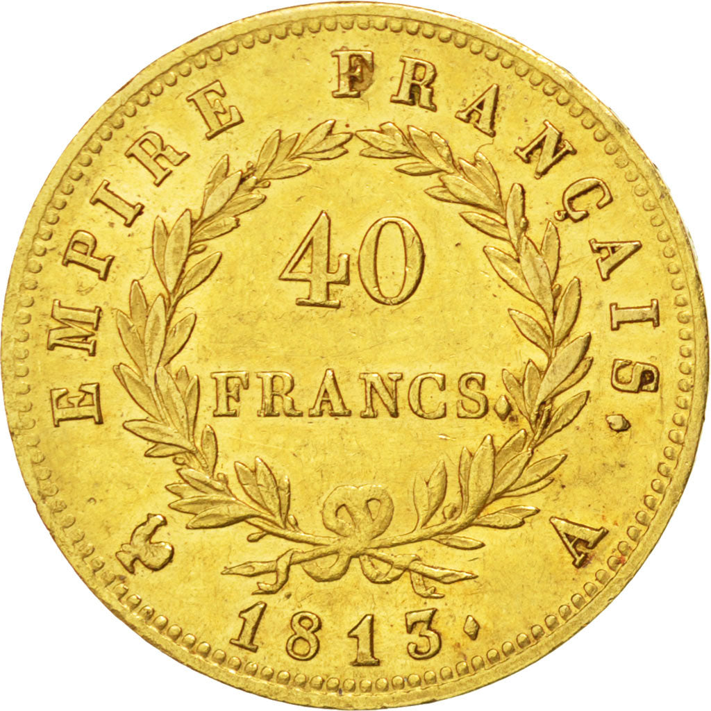 Francia, Napoléon I, 40 Francs, 1813, Paris, BB+, Oro, KM:696.1, Le Franc:54...