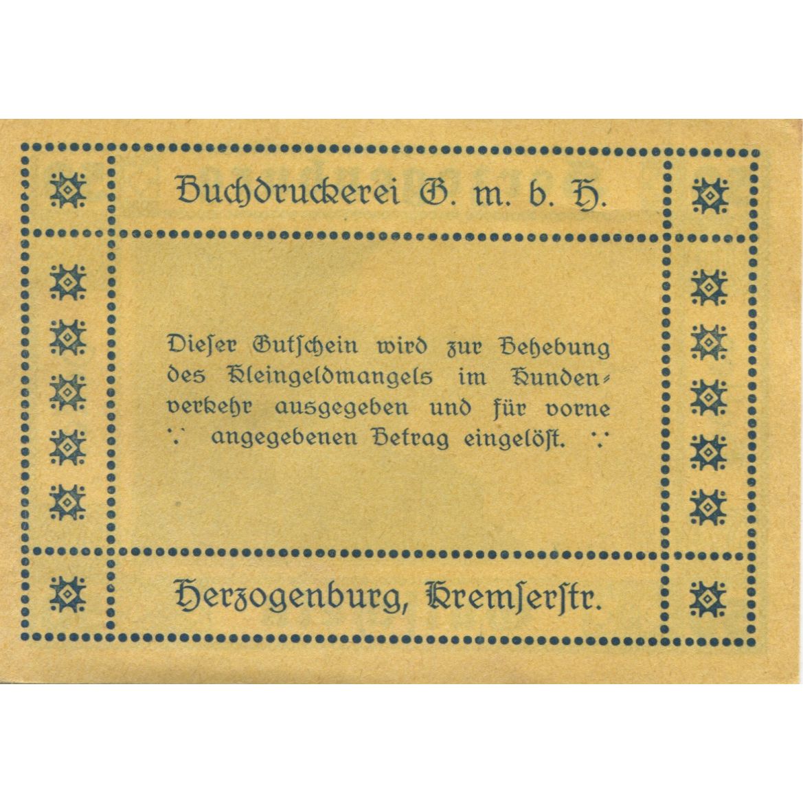 Banknote, Austria, Herzogenburg, 50 Heller, rue, 1920, UNC(63), Mehl:FS 369