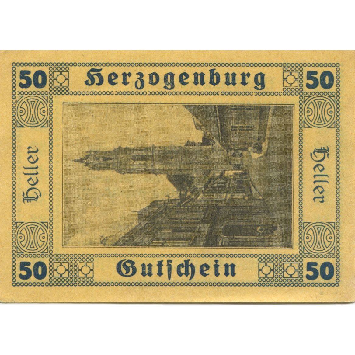 Banknote, Austria, Herzogenburg, 50 Heller, rue, 1920, UNC(63), Mehl:FS 369
