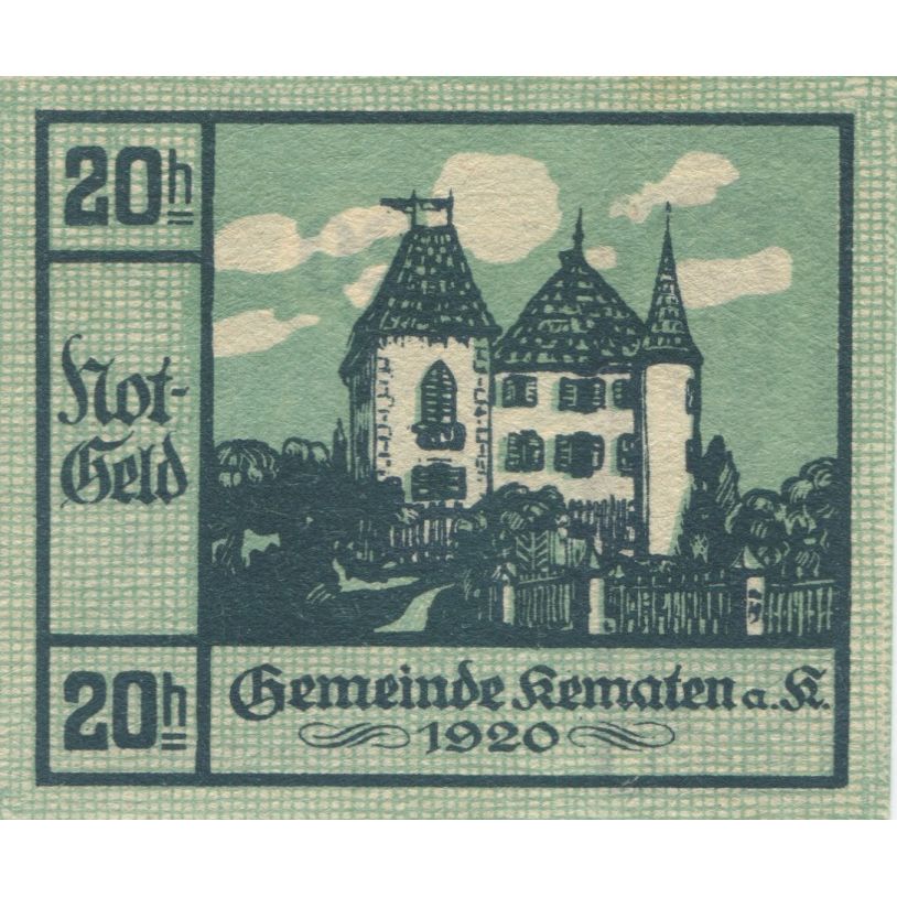 Banknote, Austria, Kematen, 20 Heller, château, 1920 UNC(63) Mehl:FS 430d