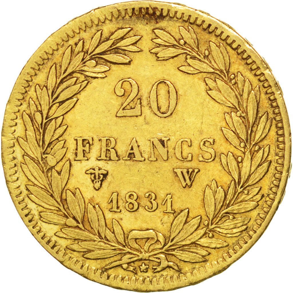 FRANCE, Louis-Philippe, 20 Francs, 1831, Lille, KM #746.4, AU(50-53), Gold,...