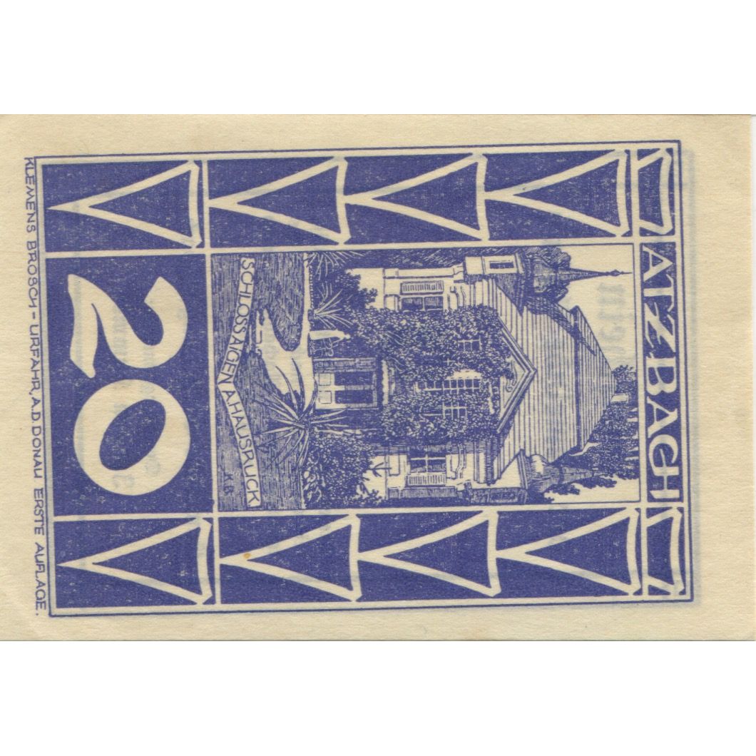 Banknote, Austria, Atzbach, 20 Heller, Eglise, 1920, UNC(63), Mehl:FS 62a