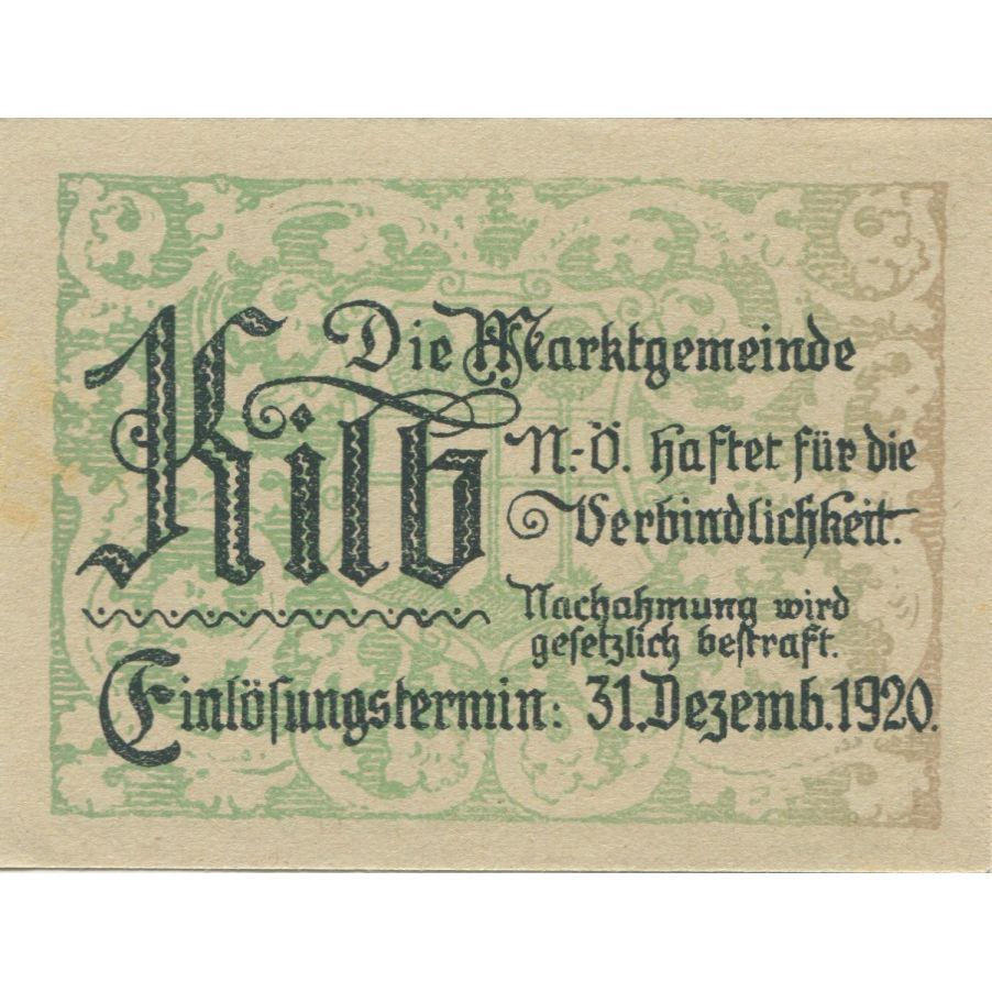 Banknote, Austria, Kilb, 10 Heller, village 1920-12-31, UNC(63) Mehl:FS 436