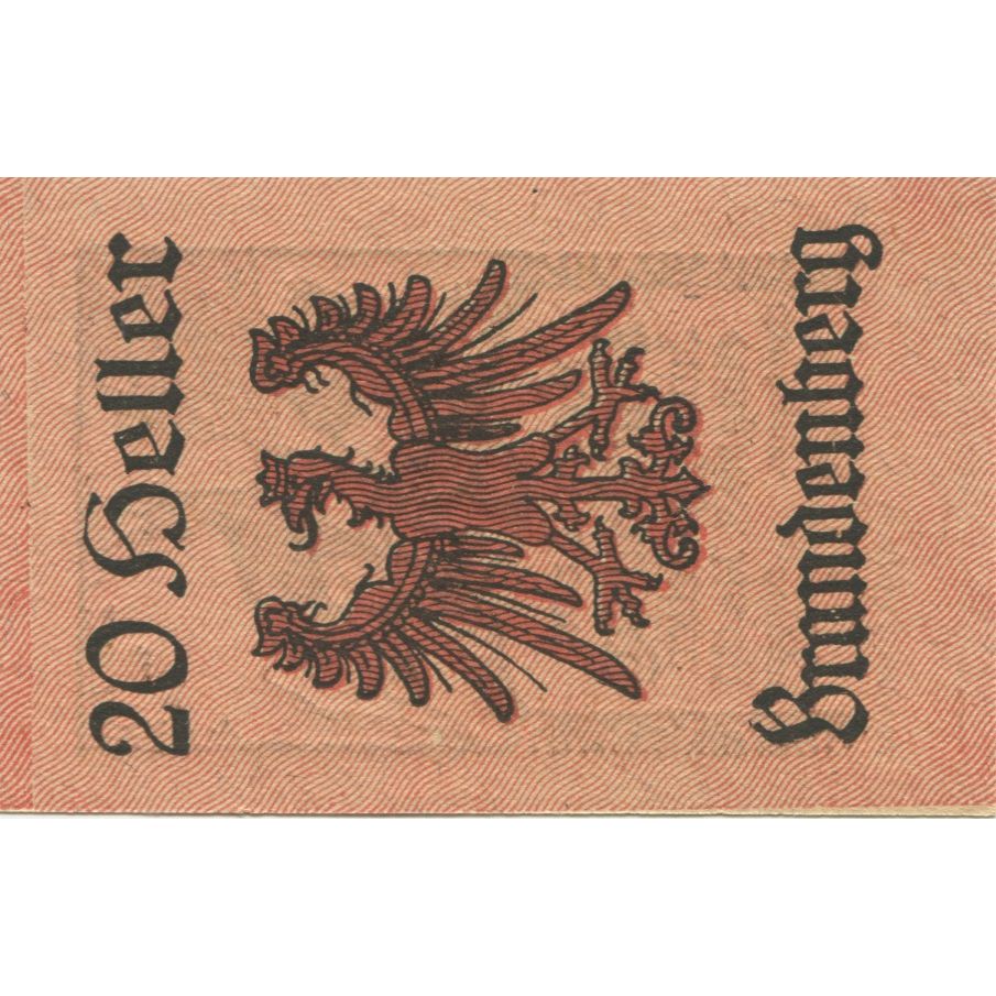 Banknote, Austria, Brandenberg, 20 Heller, cerf, 1920 UNC(63) Mehl:FS 99a