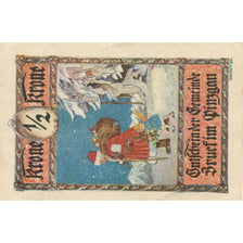 Banknote, Austria, Bruck, 1/2 Krone, personnage, 1921 UNC(63) Mehl:FS 107IIIa