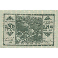 Banknote, Austria, Hüttau, 20 Heller, village, 1920 UNC(63) Mehl:FS 401a