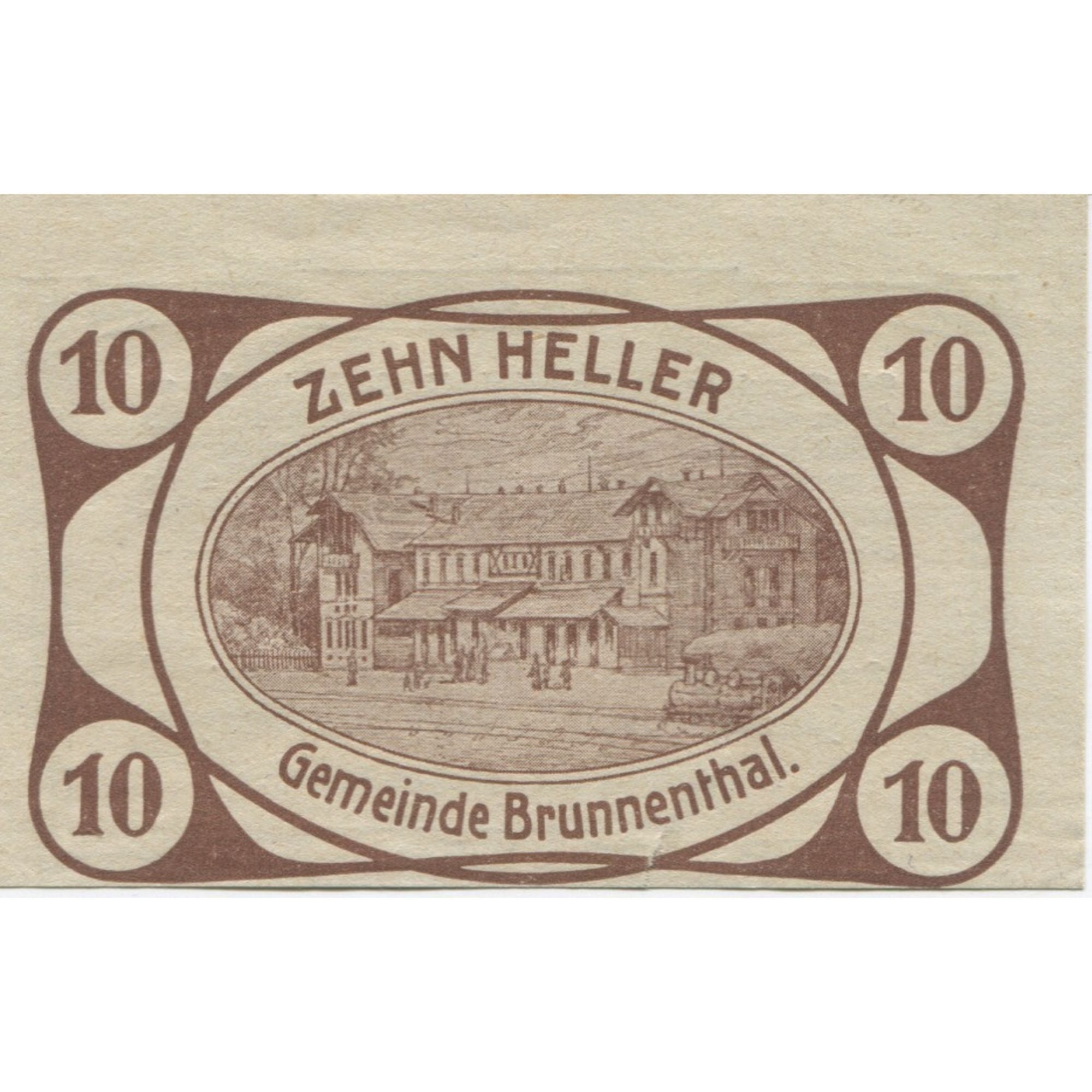 Banknote, Austria, Brunnenthal, 10 Heller, ferme 1920 UNC(63) Mehl:FS 111a
