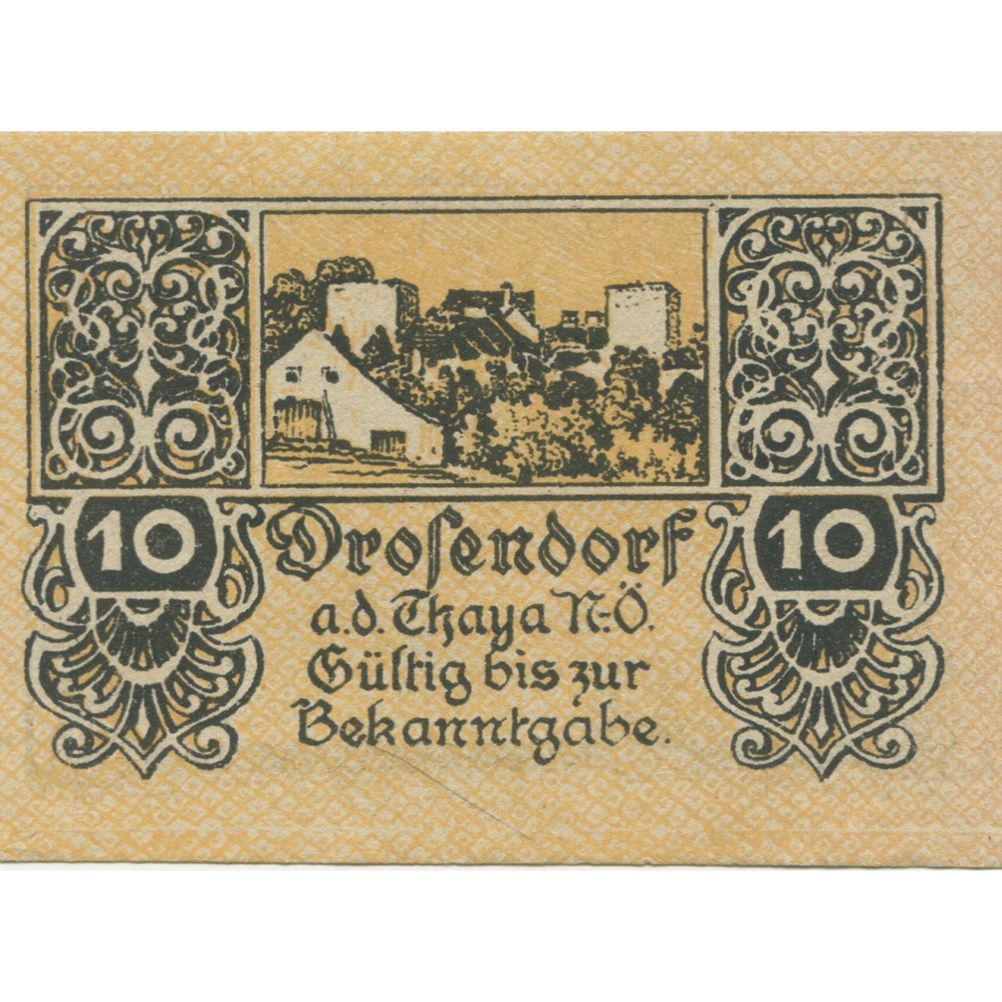 Banknote, Austria, Drosendorf, 10 Heller, village, 1920, UNC(63), Mehl:FS 134a