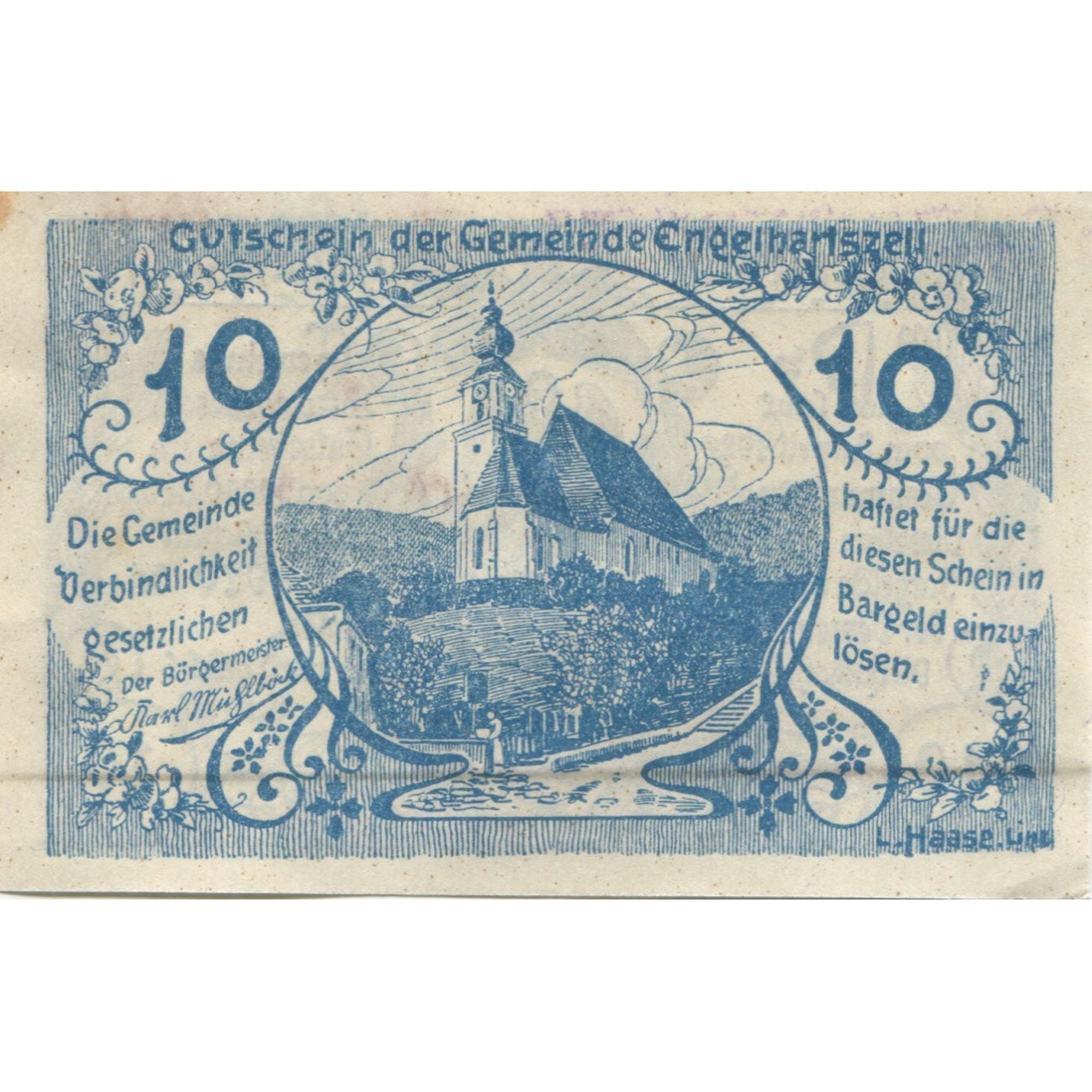 Banknote, Austria, Engelhartszell, 10 Heller, Blason 1920 UNC(63) Mehl:FS 172a