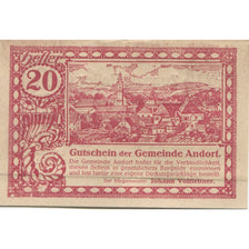 Banknote, Austria, Andorf, 20 Heller, Eglise 1920-12-31, UNC(63), Mehl:FS 40b