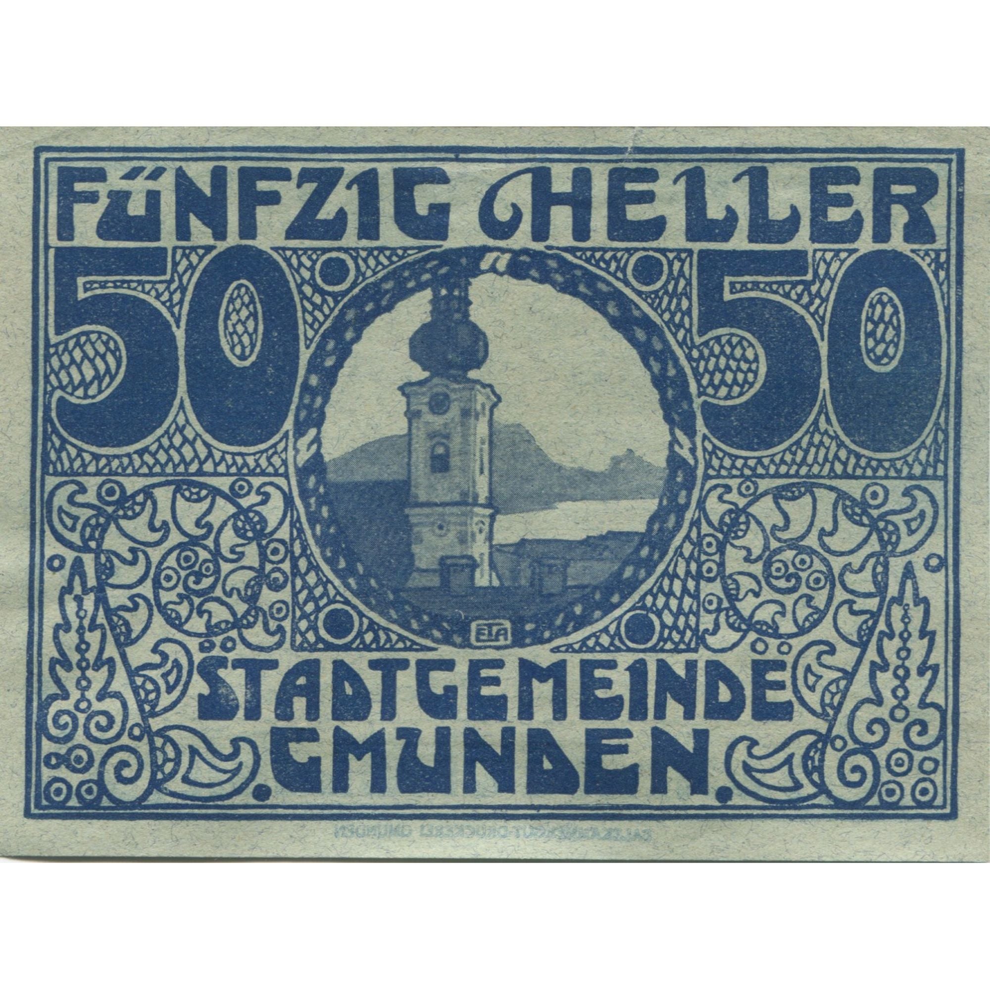 Banknote, Austria, Gmunden, 50 Heller, Eglise, 1920, UNC(63) Mehl:FS 240IIa