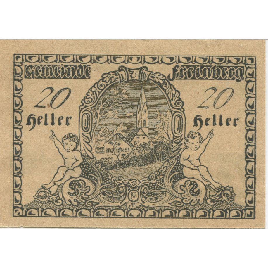 Geldschein, Österreich, Freinberg, 20 Heller, Eglise, 1920 UNZ- Mehl:FS 211Ib