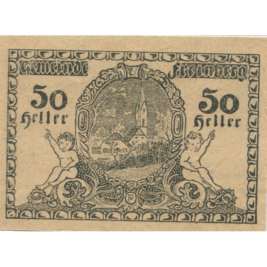 Banknote, Austria, Freinberg, 50 Heller, paysage, 1920 UNC(63) Mehl:FS 211Ib