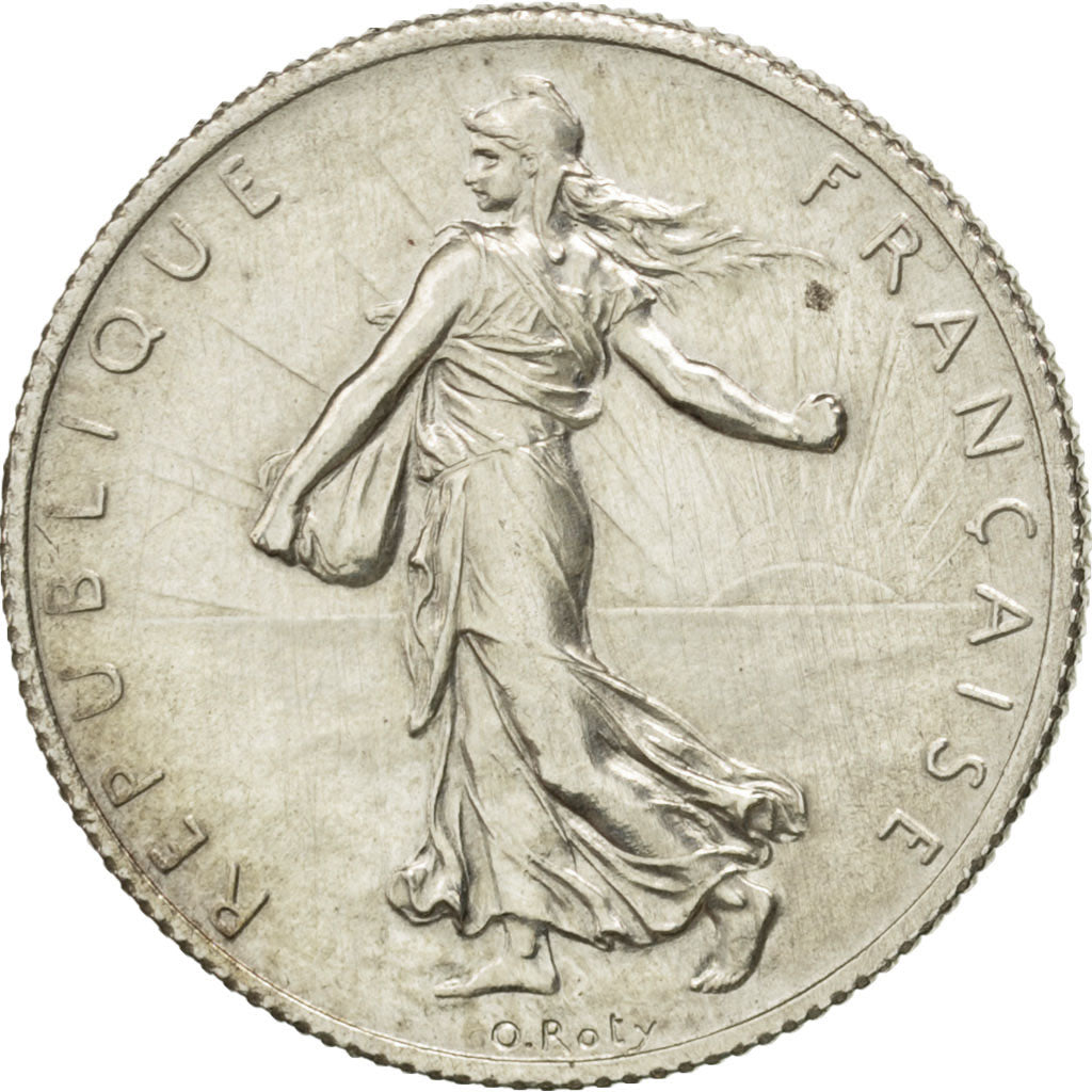 FRANCE, Semeuse, 2 Francs, 1914, Paris, KM #845.1, AU(55-58), Silver, 27,...