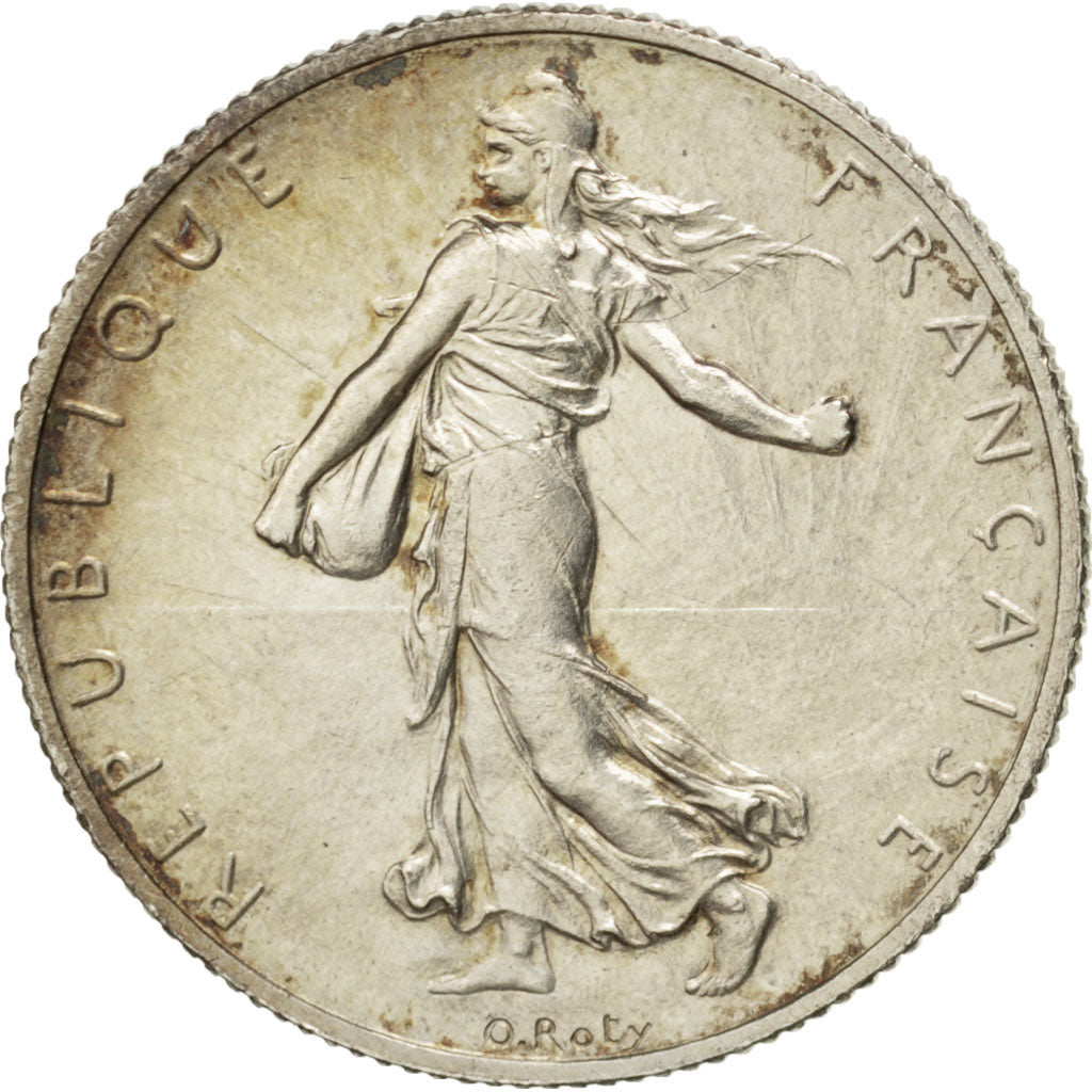 FRANCE, Semeuse, 2 Francs, 1920, Paris, KM #845.1, AU(55-58), Silver, 27,...