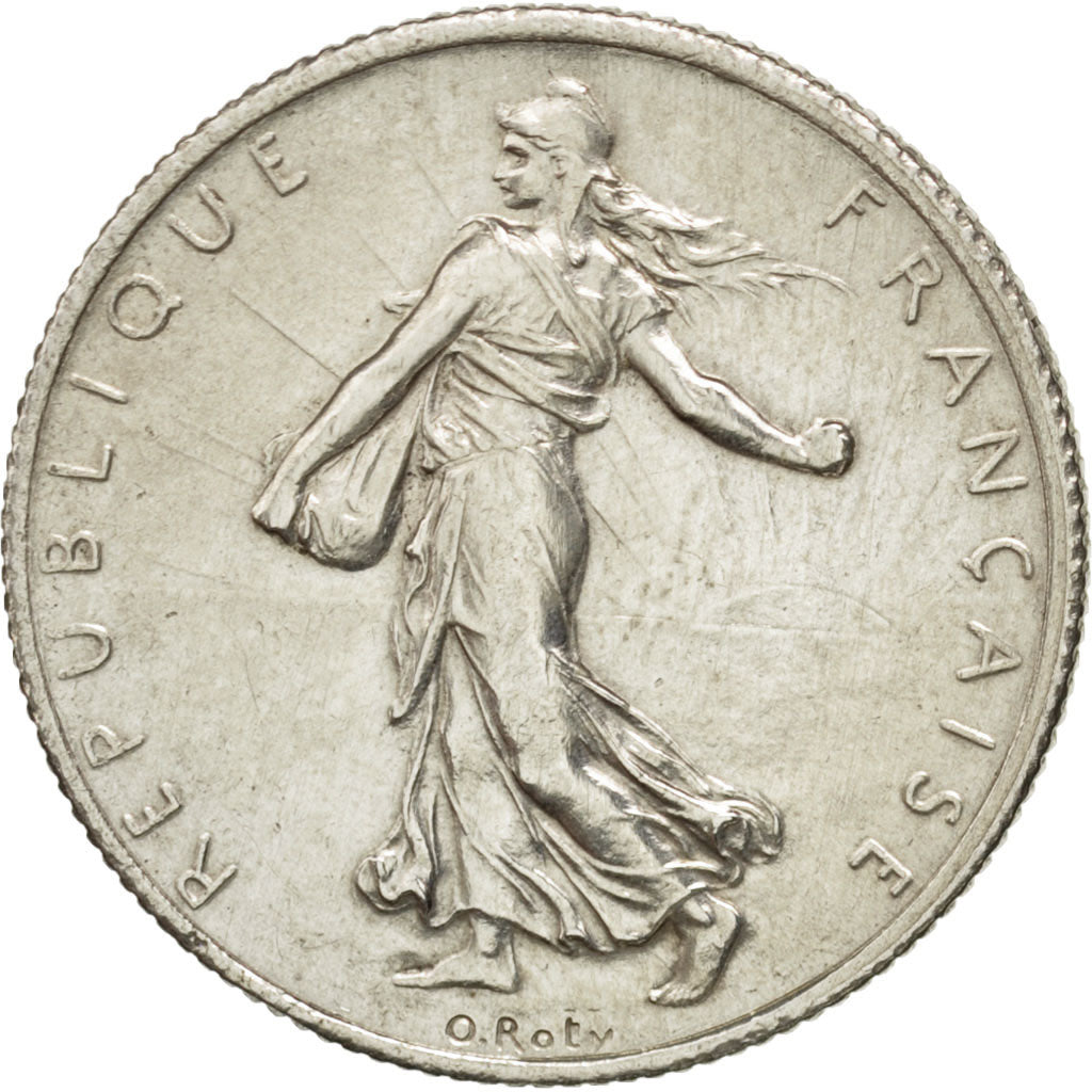FRANCE, Semeuse, 2 Francs, 1915, Paris, KM #845.1, MS(60-62), Silver, 27,...