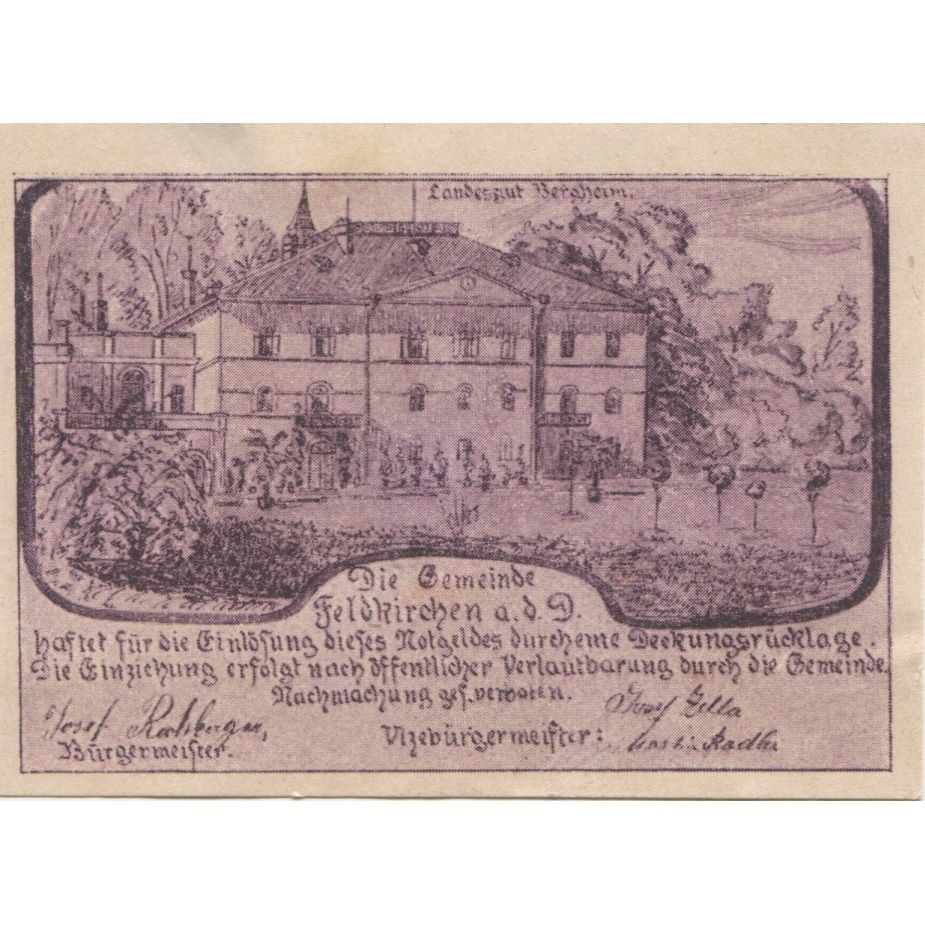 Billete, Austria, Feldkirchen, 20 Heller, rocher, 1920, SC, Mehl:FS 197a