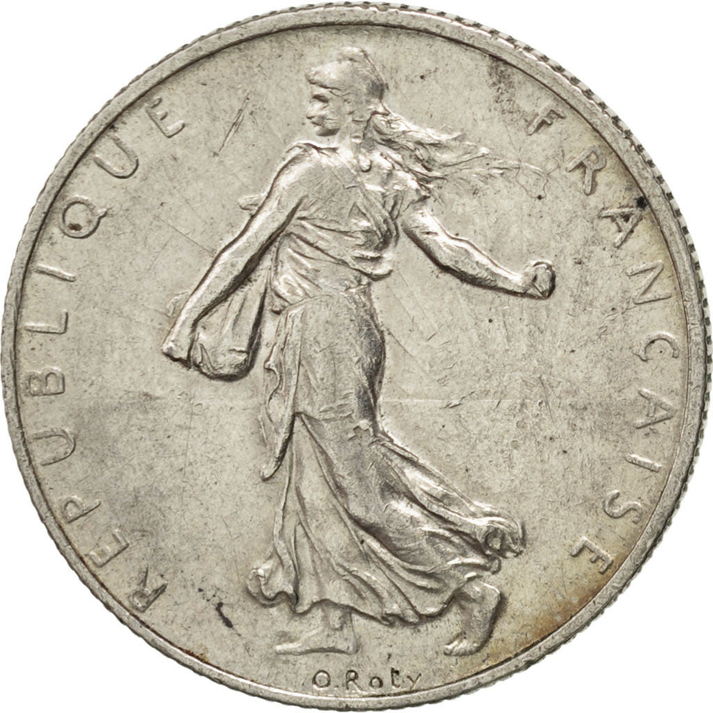 Francia, Semeuse, 2 Francs, 1916, BB+, Argento, KM:845.1, Gadoury:532