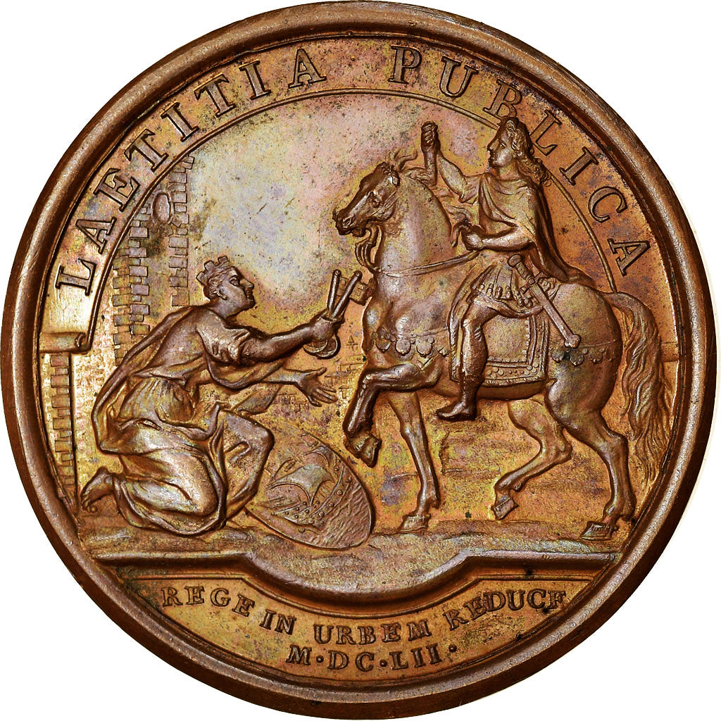 France, Medal, Louis XIV, Retour du Roi à Paris, History, 1652, Mauger