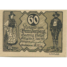 Banknote, Austria, Brandenberg, 60 Heller, personnage, 1920 UNC(63) Mehl:FS 99d