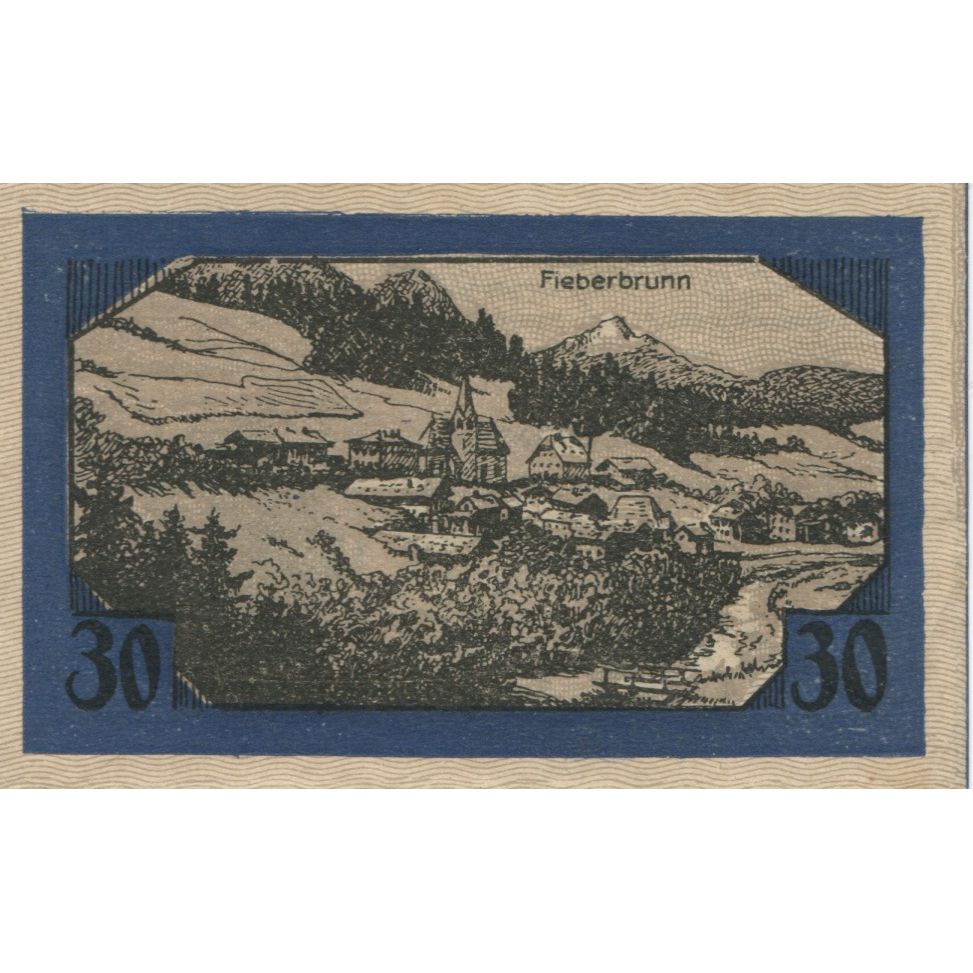 Billet, Autriche, Fieberbrunn, 30 Heller, village 1920-12-31, SPL Mehl:FS 200Ia
