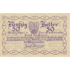 Banknote, Austria, Dorf a/d Pram, 50 Heller, Blason, 1920 UNC(63) Mehl:FS 129Ia