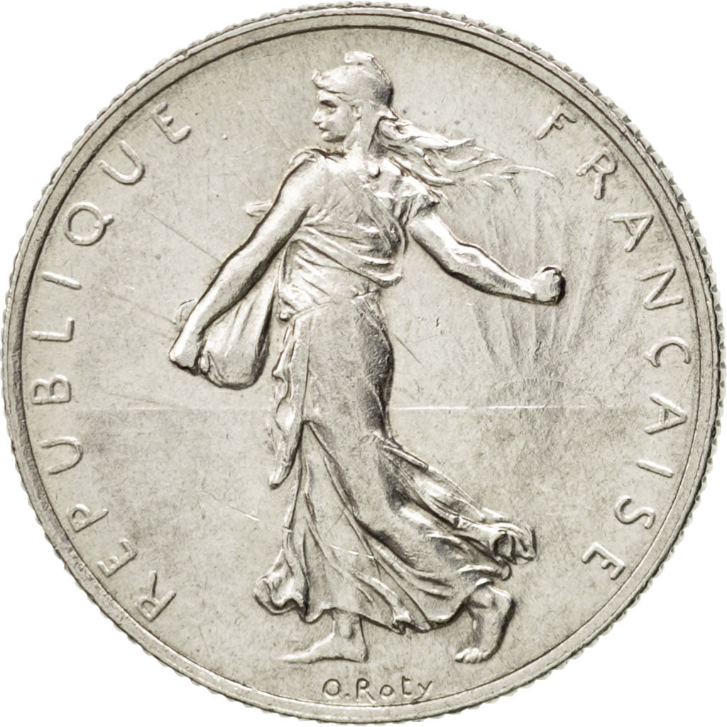 FRANCE, Semeuse, 2 Francs, 1919, Paris, KM #845.1, AU(55-58), Silver, 27,...