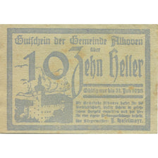 Banknote, Austria, Alkoven, 10 Heller, Eglise, 1920, UNC(63) Mehl:FS 18Ia