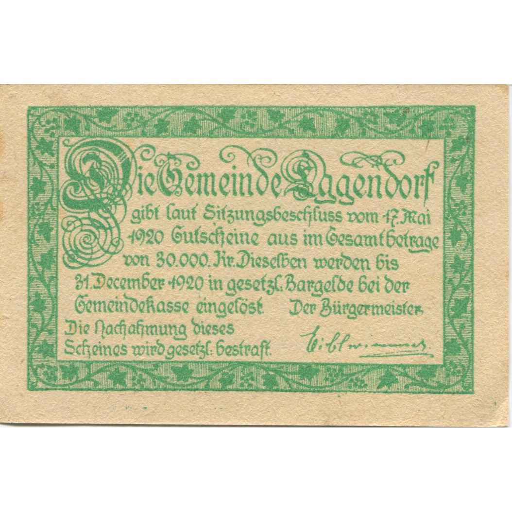 Banknote, Austria, Eggendorf, 10 Heller, chalet, 1920 AU(55-58) Mehl:FS 165a