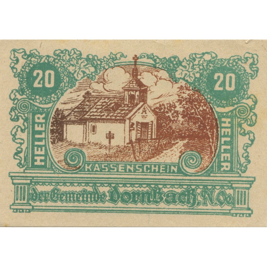 Banknote, Austria, Dornbach, 20 Heller, Eglise 1, 1920, UNC(63), Mehl:FS 132