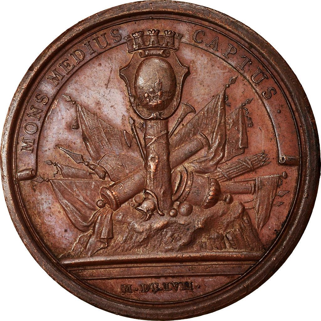 Francja, Medal, Louis XIV, Prise de Montmédy, Historia, 1657, Mauger, Ponowne