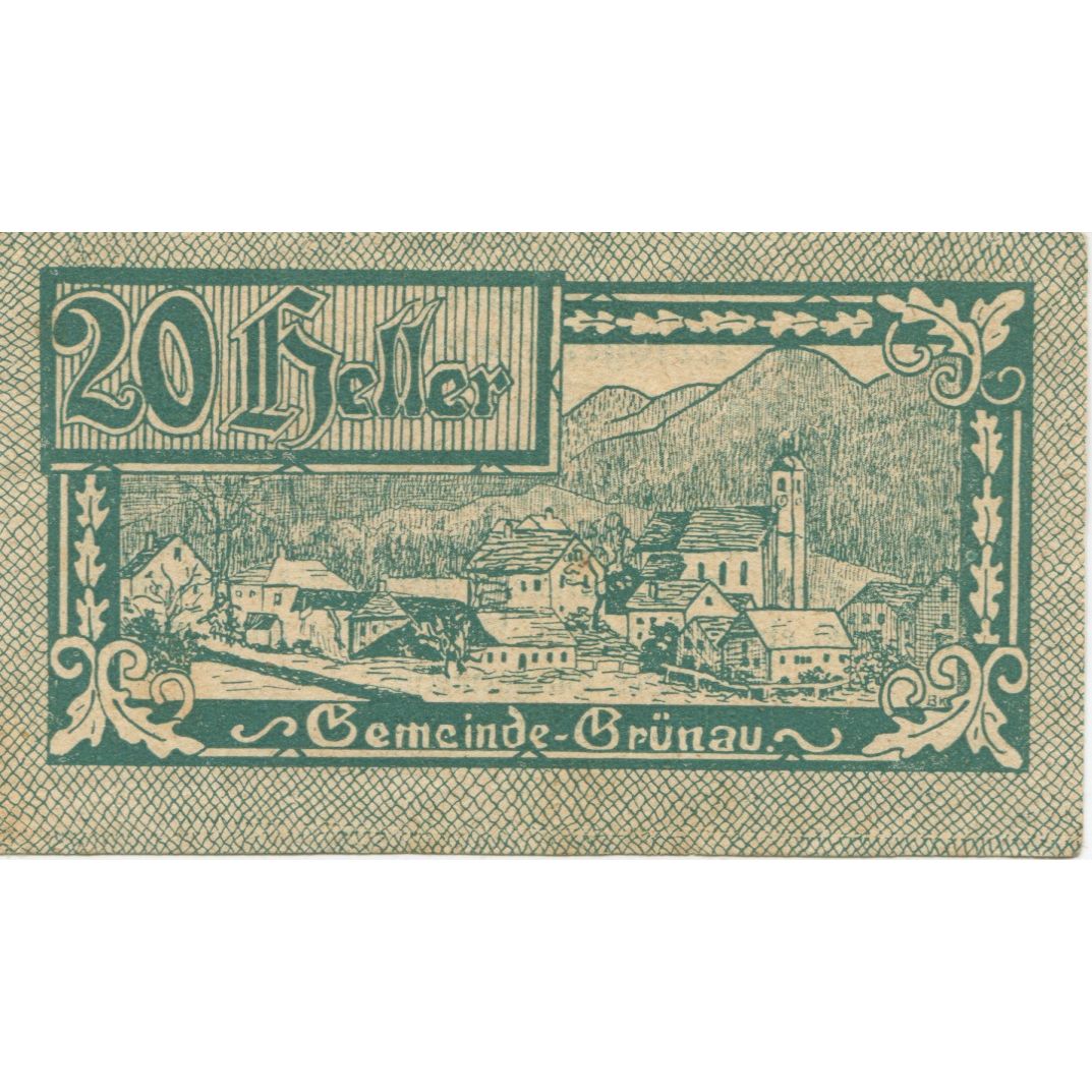 Banknote, Austria, Grünau, 20 Heller, paysage 1920-11-31, UNC(63) Mehl:FS 300a