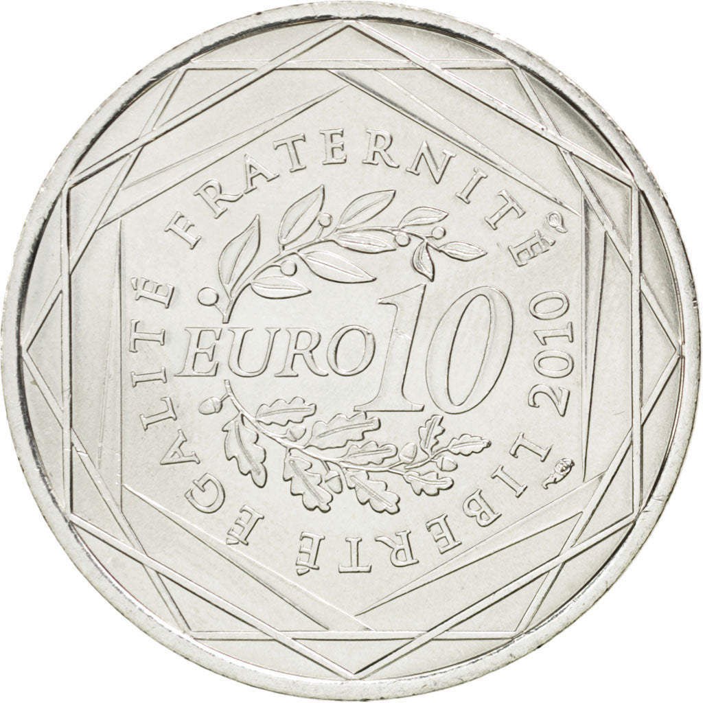 FRANCE, 10 Euro, 2010, Paris, KM #1648, MS(63), Silver, 29, 9.97