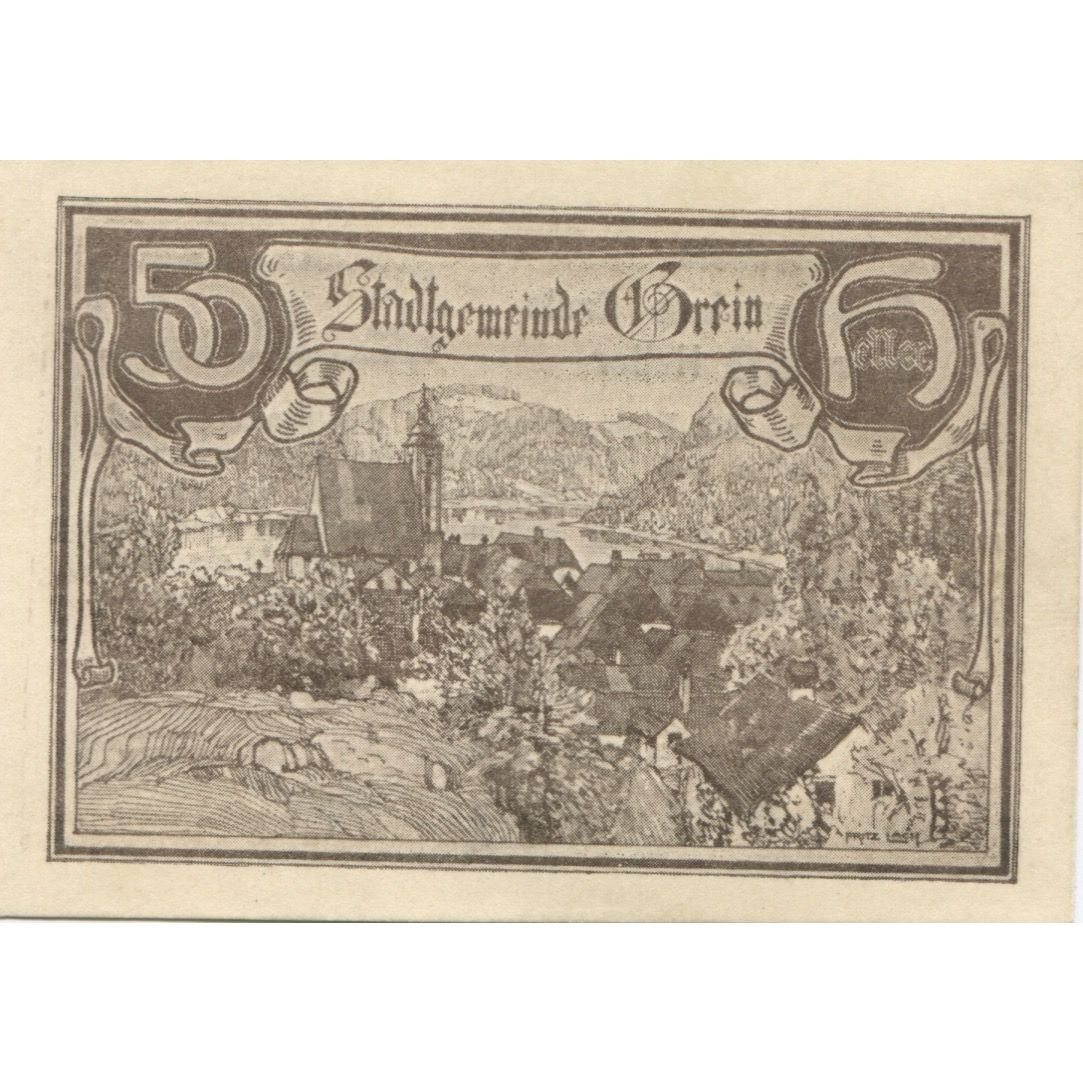 Banknote, Austria, Grein, 50 Heller, paysage, 1920, UNC(60-62) Mehl:FS 276Ib