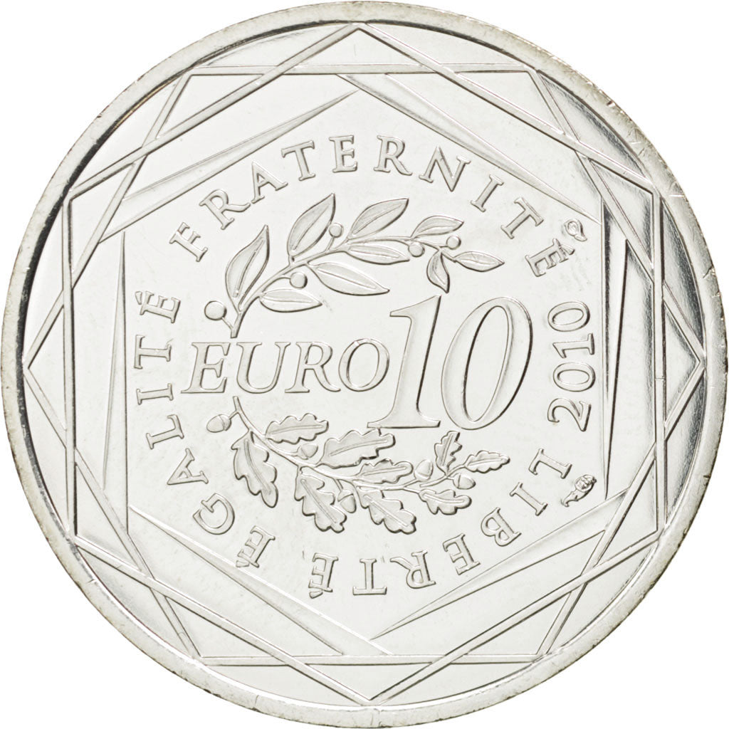 FRANCE, 10 Euro, 2010, Paris, KM #1647, MS(63), Silver, 29, 9.96