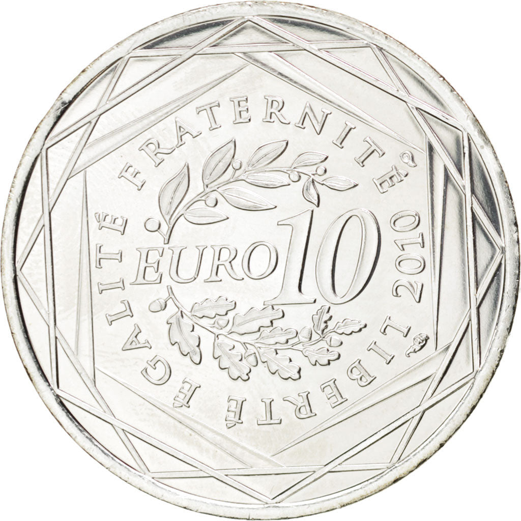 FRANCE, 10 Euro, 2010, Paris, KM #1656, VF(30-35), Silver, 29, 10.00