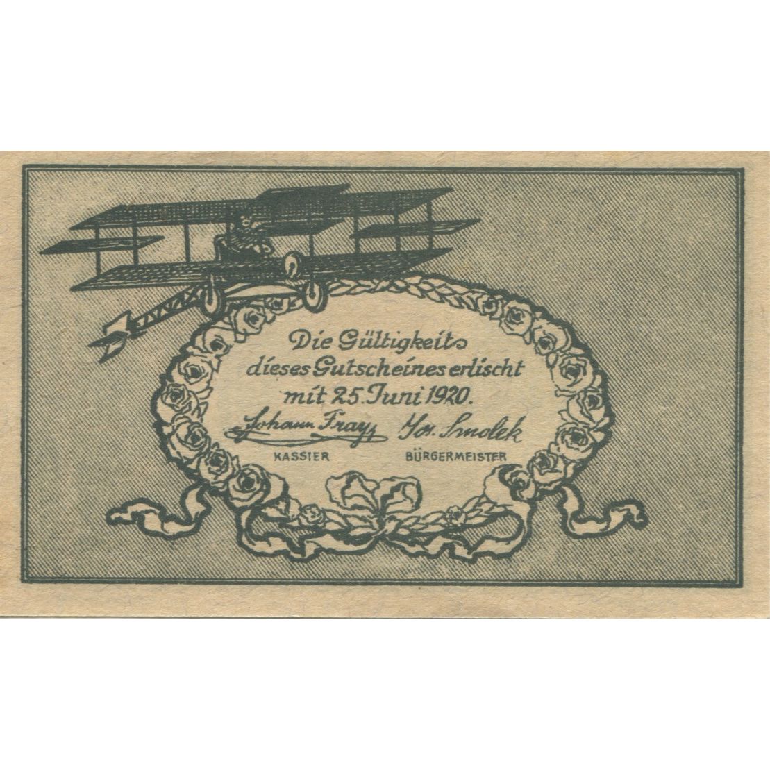 Banknote, Austria, Fischamend, 10 Heller, rue, 1920 UNC(63) Mehl:FS 202