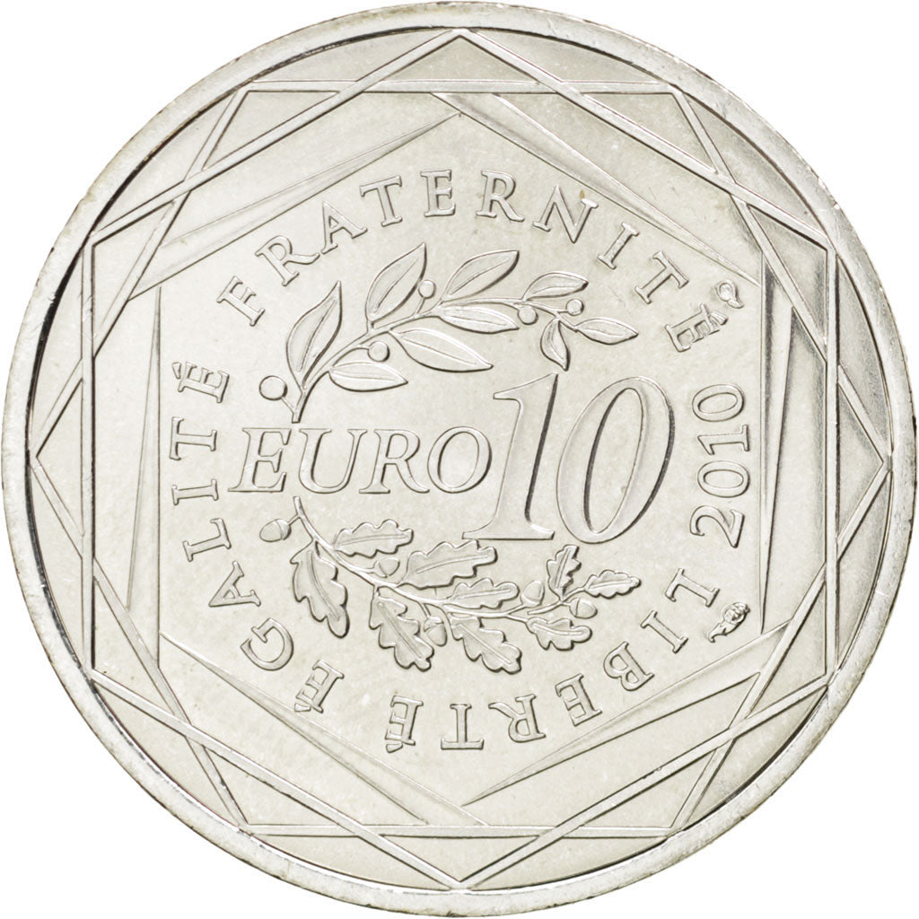FRANCE, 10 Euro, 2010, Paris, KM #1664, MS(63), Silver, 29, 9.96
